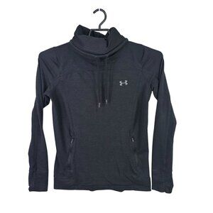 Womens Under Armour Loose Fit Black Pullover Sweatshirt Cowlneck Drawstring M